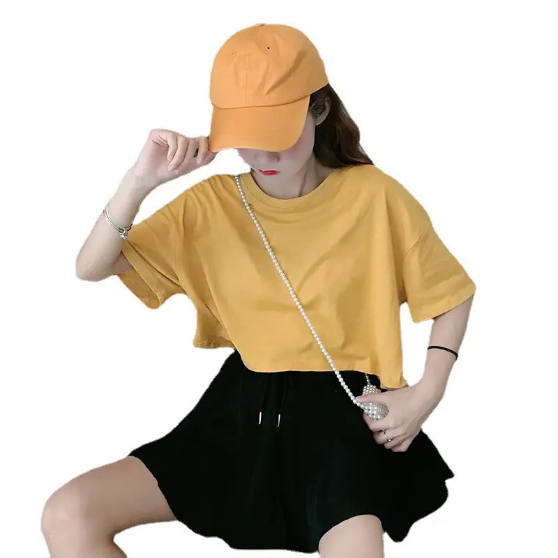 Women Korean Style Loose Fit T-Shirt White Crop Top - Image 6