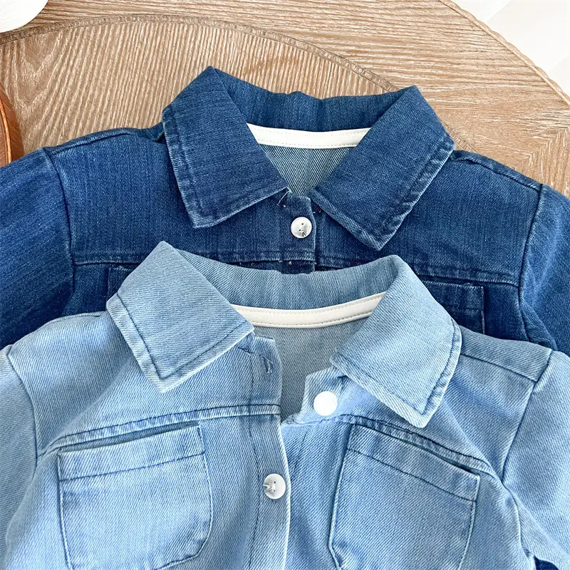 Blue Denim Capri Pants Set for Boys Girls Western Style — feature 10