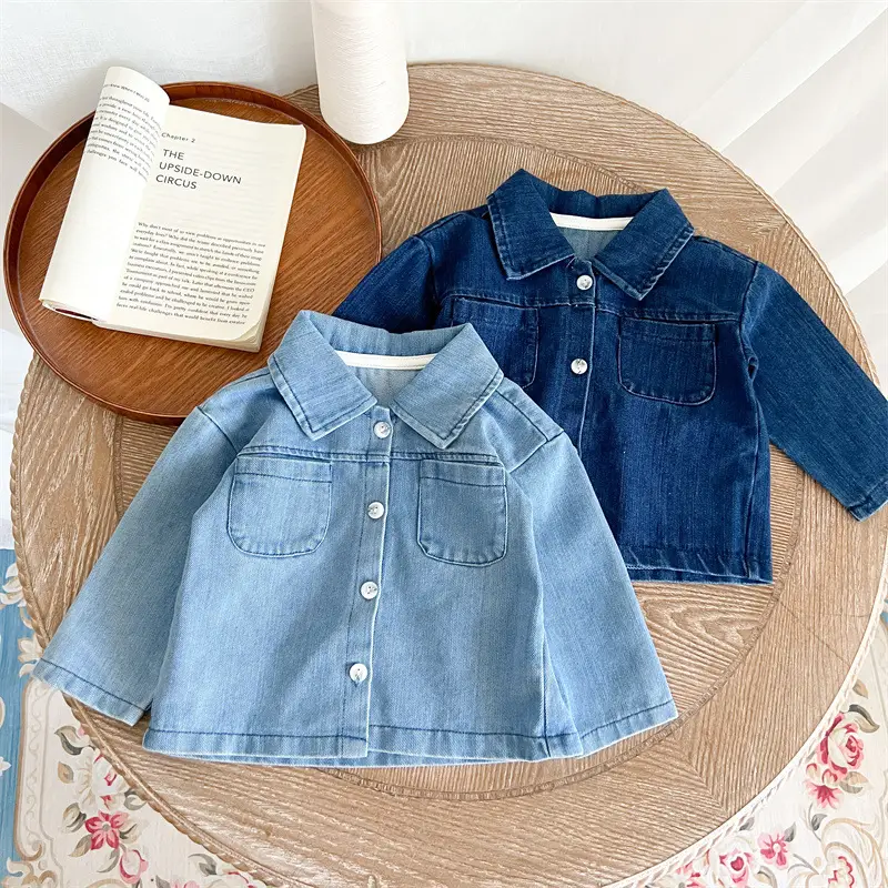 Blue Denim Capri Pants Set for Boys Girls Western Style — feature 7