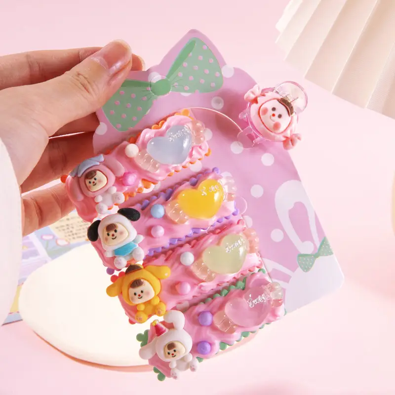 Pink-love big ears dog hairpin material bag