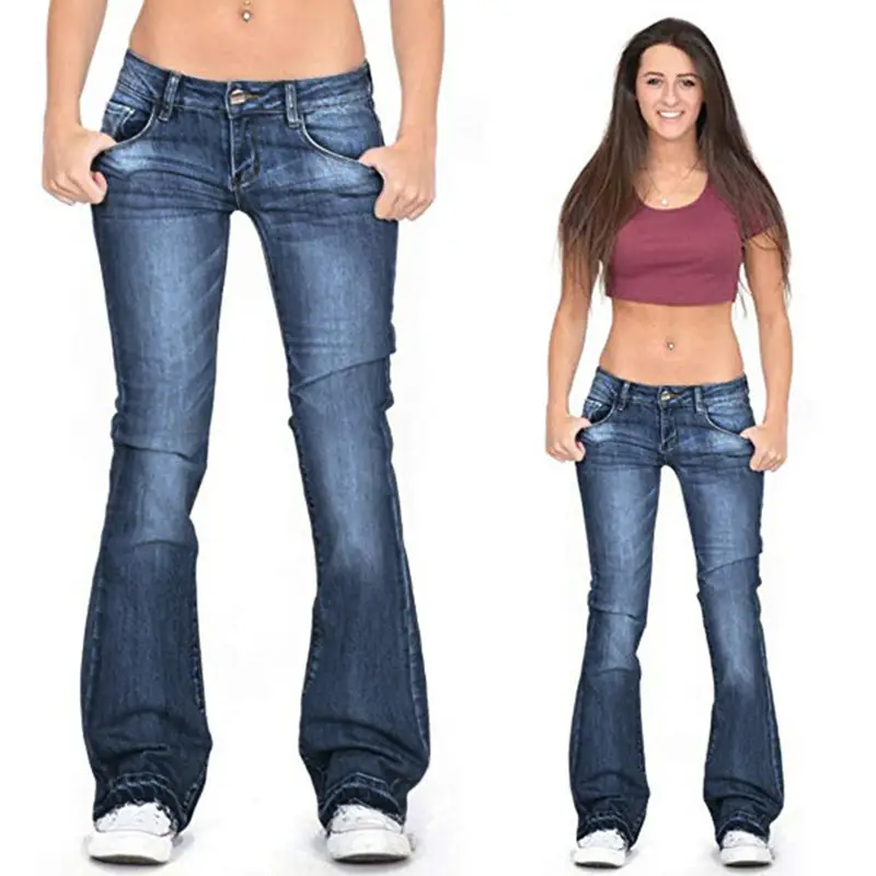 Women Micro-Flared Jeans Solid Color Hot Selling — feature 8