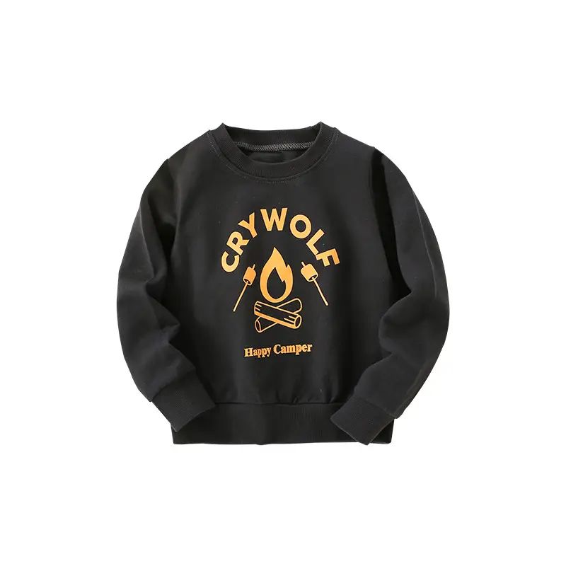 Boys Sweatshirt Black Cartoon Print Pure Cotton - Image 5