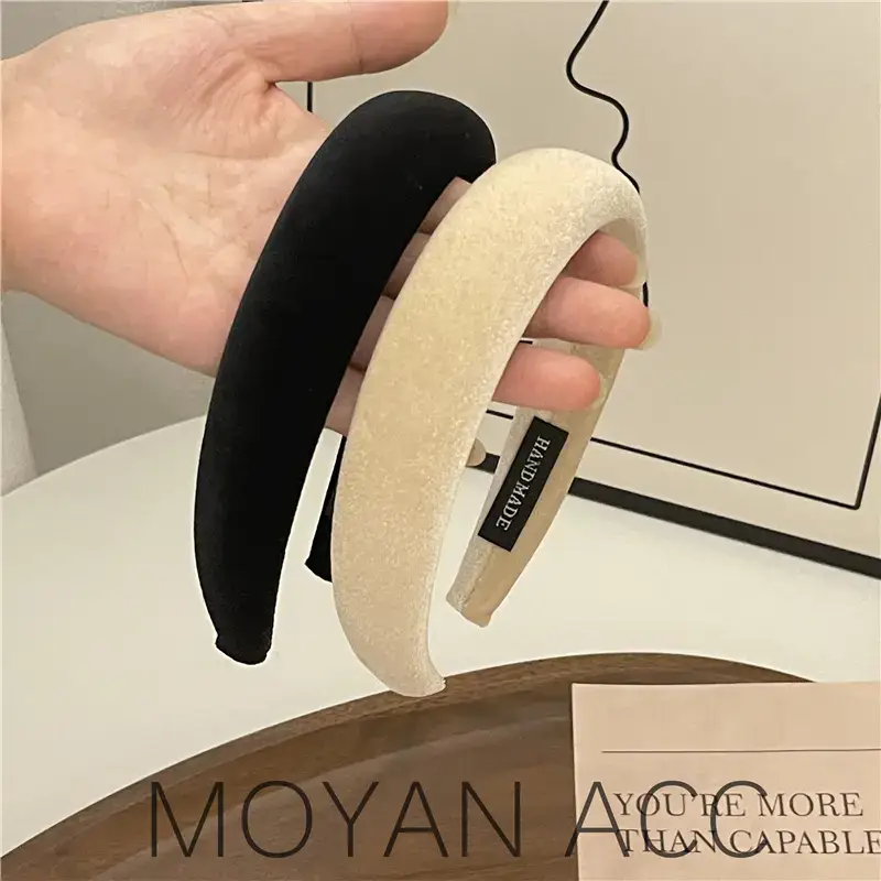 Korean Style Velvet Sponge Headband for Women - Image 4