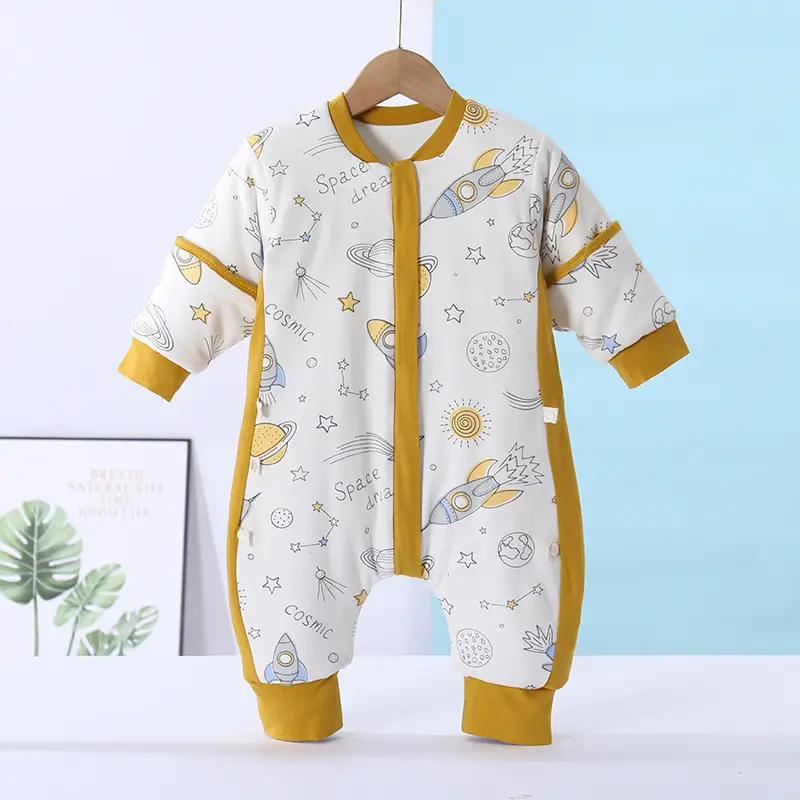 Baby Sleeping Bag Winter Quilted Pajamas Split Leg Cotton - Image 9