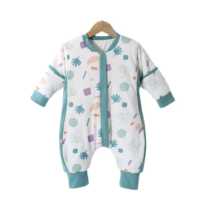 Baby Sleeping Bag Winter Quilted Pajamas Split Leg Cotton - Image 11