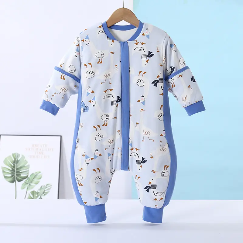 Baby Sleeping Bag Winter Quilted Pajamas Split Leg Cotton - Image 2