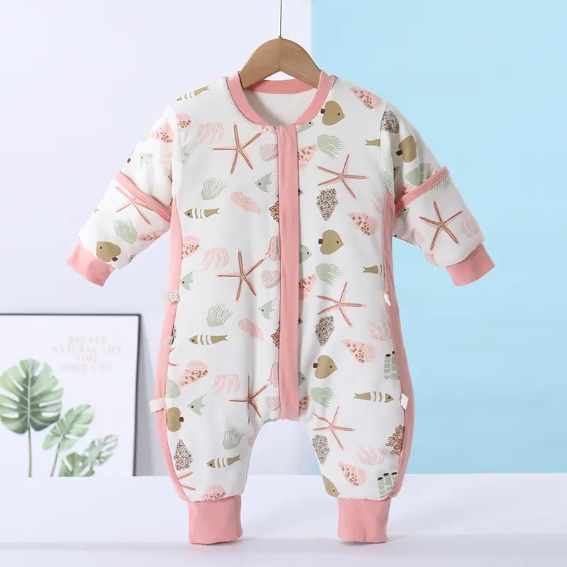 Baby Sleeping Bag Winter Quilted Pajamas Split Leg Cotton - Image 3