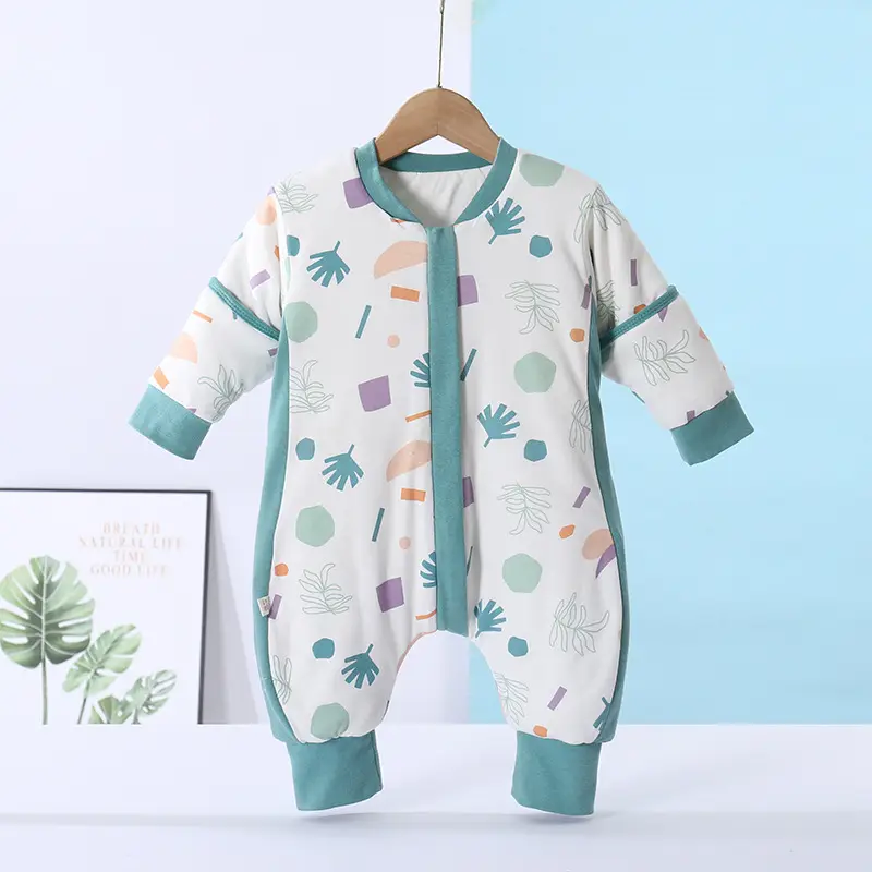 Baby Sleeping Bag Winter Quilted Pajamas Split Leg Cotton - Image 6
