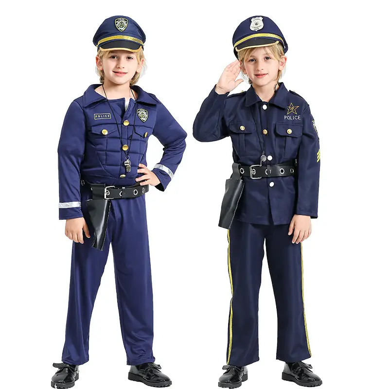 Kids Police Uniform Cosplay Costume Set for Boys - Image 2