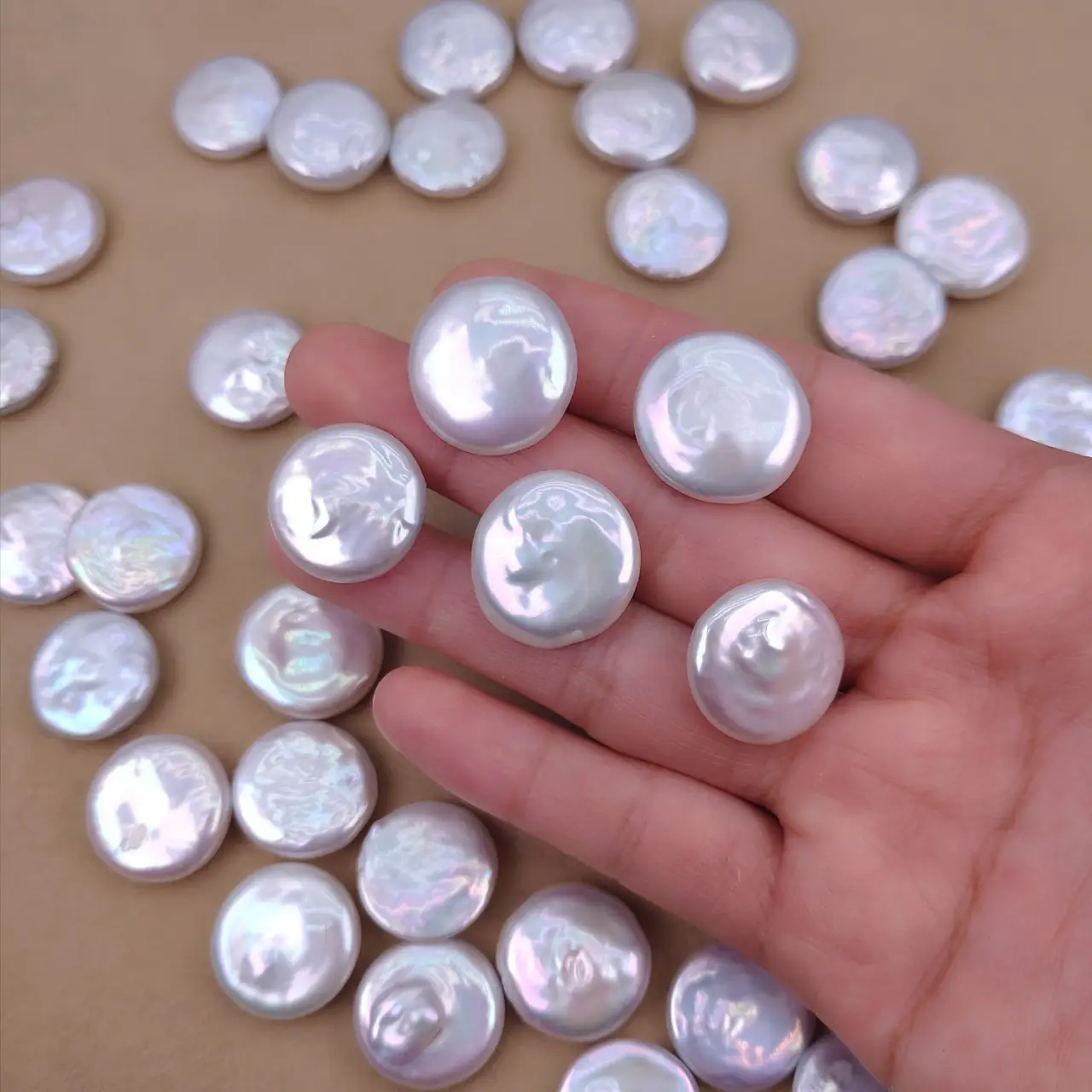 17mm Natural Freshwater Baroque Pearl Buttons for Jewelry - Image 2