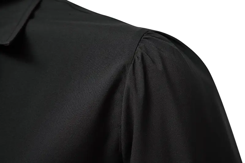 Men's Black Ruffled Steampunk Shirt A296 — feature 23