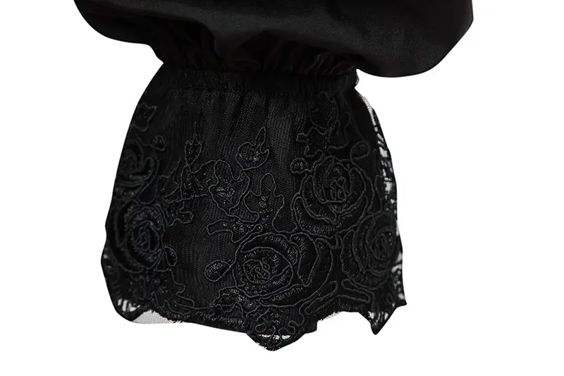 Men's Black Ruffled Steampunk Shirt A296 — feature 26