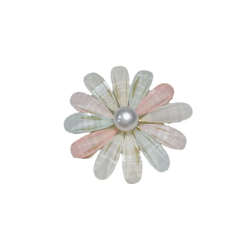 Pearl Brooch with Colorful Flower Design - Image 6