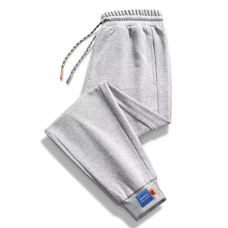 Men's Korean Style Casual Sweatpants White Black - Image 2