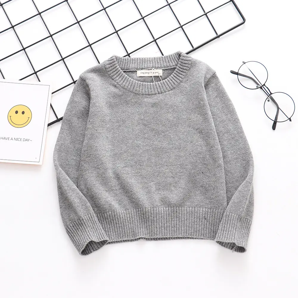 2023 Knit Pullover Sweater for Kids White Cotton Warm - Image 3