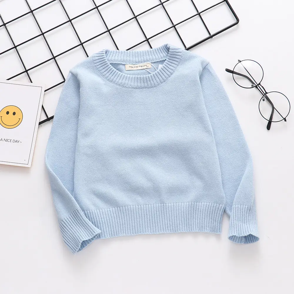2023 Knit Pullover Sweater for Kids White Cotton Warm - Image 5