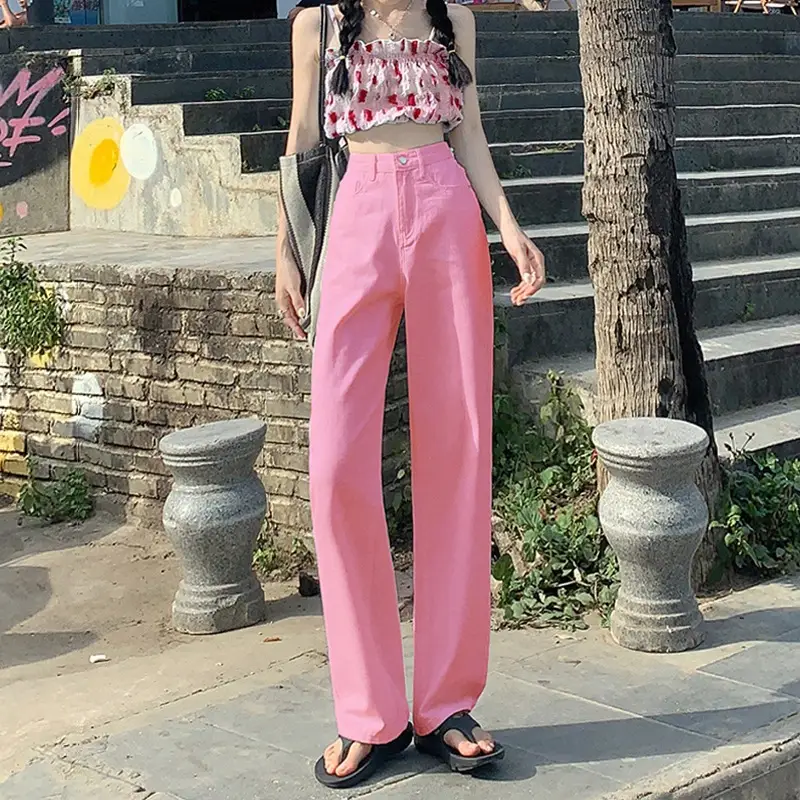 Women White Wide Leg Pants High Waist Casual Autumn Winter - Image 3