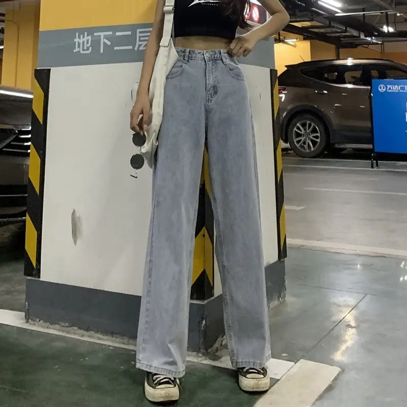 Women White Wide Leg Pants High Waist Casual Autumn Winter - Image 5
