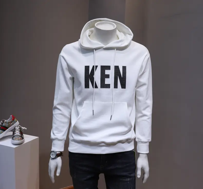 Men's White Ken Printed Hoodie & Black Pants Set - Image 2