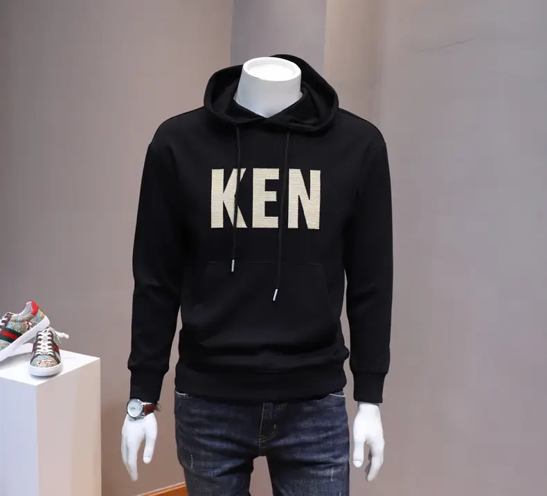 Men's White Ken Printed Hoodie & Black Pants Set — feature 4