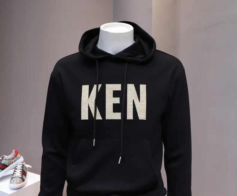 Men's White Ken Printed Hoodie & Black Pants Set — feature 5