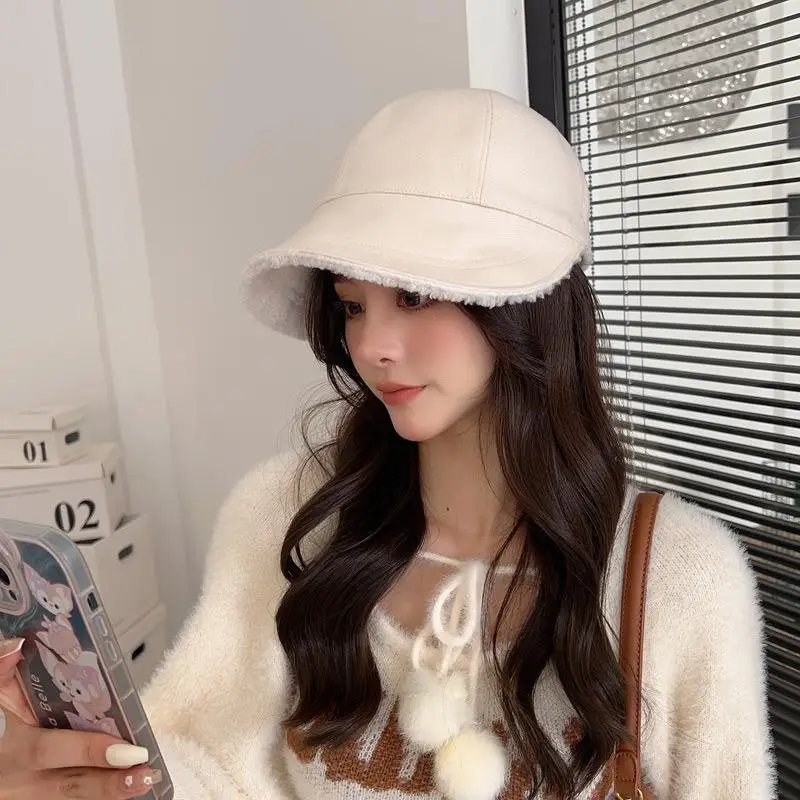 Warm Plush Fisherman Hat for Women Korean Style All-Match Cap - Image 2