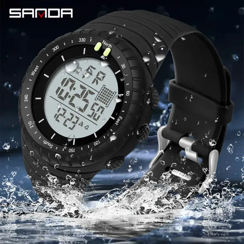 Sanda Digital Men's Watch Black Waterproof 128 Hours - Image 27