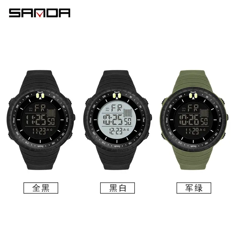 Sanda Digital Men's Watch Black Waterproof 128 Hours - Image 28
