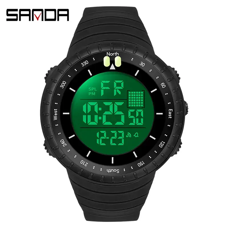 Sanda Digital Men's Watch Black Waterproof 128 Hours - Image 29