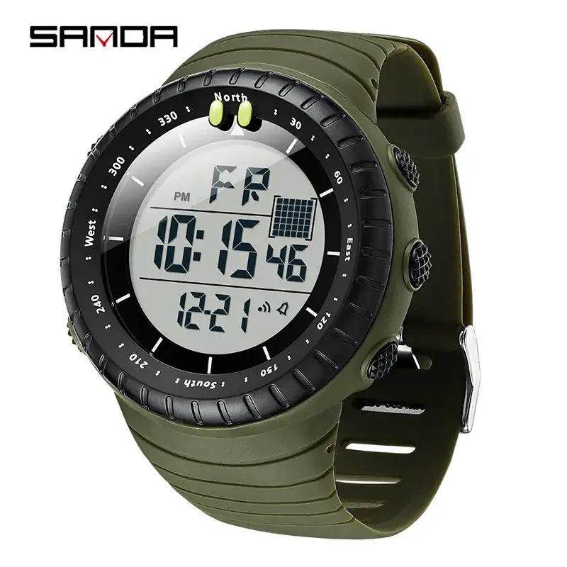 Sanda Digital Men's Watch Black Waterproof 128 Hours - Image 2