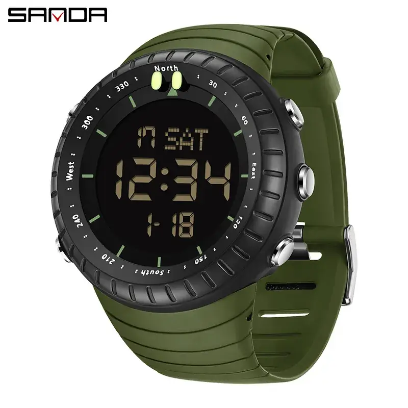 Sanda Digital Men's Watch Black Waterproof 128 Hours - Image 6