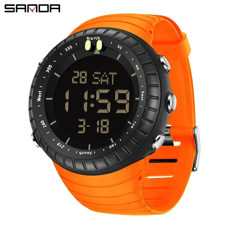 Sanda Digital Men's Watch Black Waterproof 128 Hours - Image 8