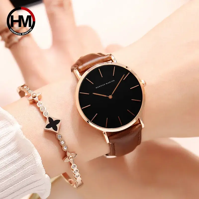 Women Cross-Border Leather Watch with Crystal Bracelet - Image 18