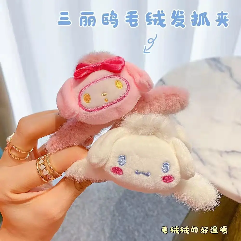 Cute Plush Velvet Hairpin with Cinnamon Dog Shark Clip - Image 10