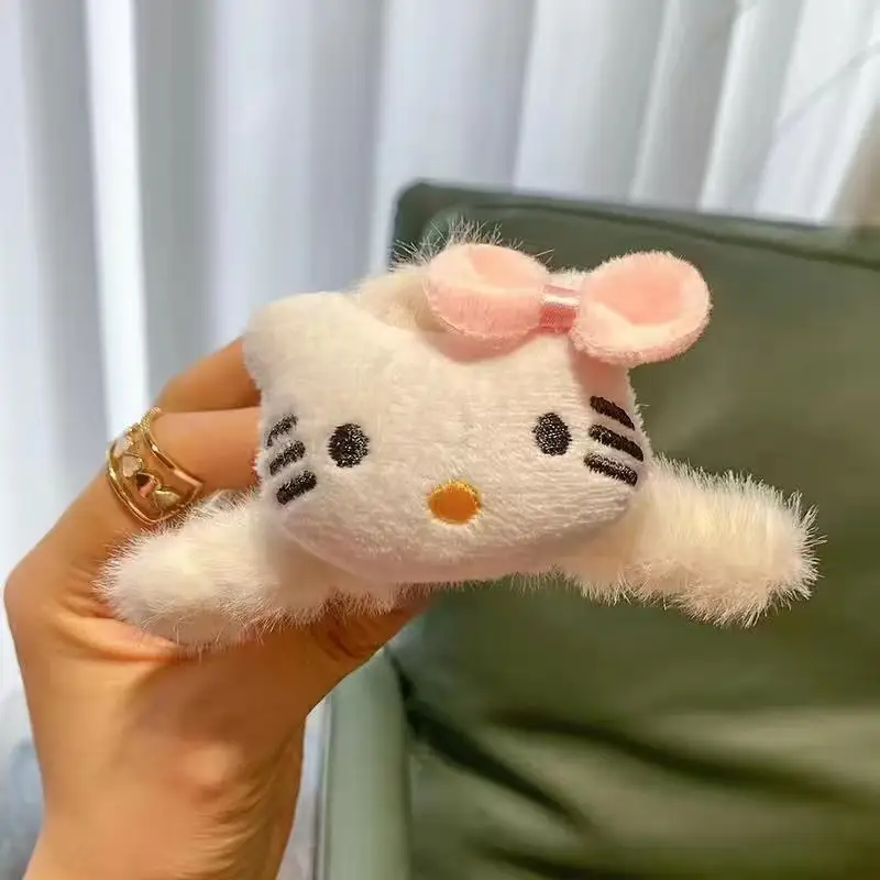 Cute Plush Velvet Hairpin with Cinnamon Dog Shark Clip - Image 5