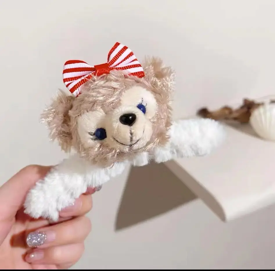 Cute Plush Velvet Hairpin with Cinnamon Dog Shark Clip - Image 7