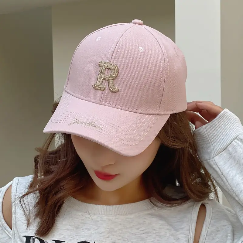 R Letter Gold Embroidered Seiko Cap for Women Men
