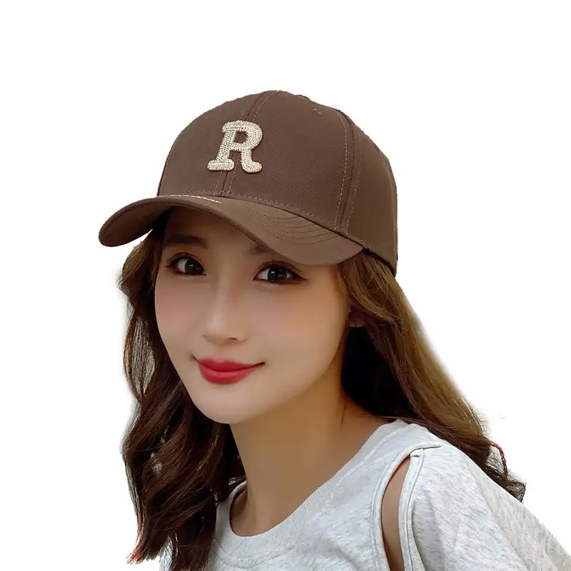 R Letter Gold Embroidered Seiko Cap for Women Men