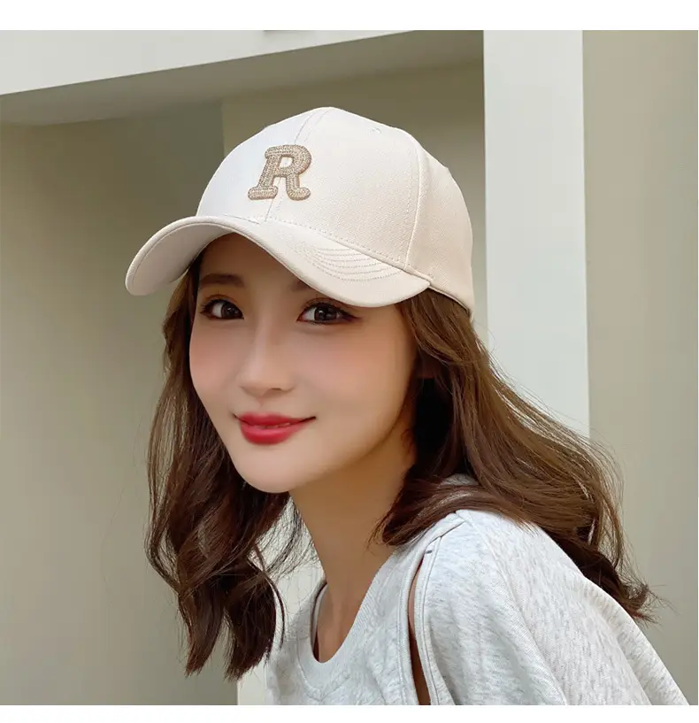 R Letter Gold Embroidered Seiko Cap for Women Men — feature 10