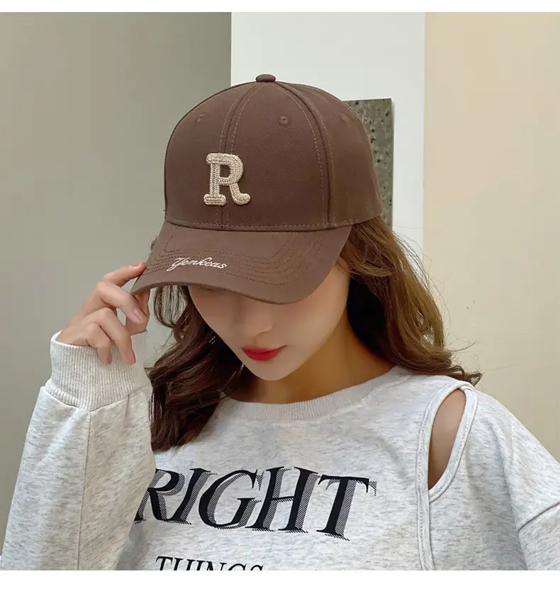 R Letter Gold Embroidered Seiko Cap for Women Men — feature 13