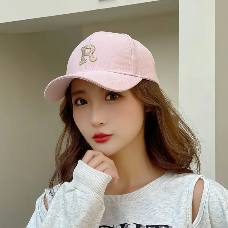 R Letter Gold Embroidered Seiko Cap for Women Men