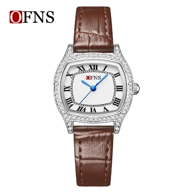 Women's Diamond Roman Numeral Quartz Watch Gold Black Strap