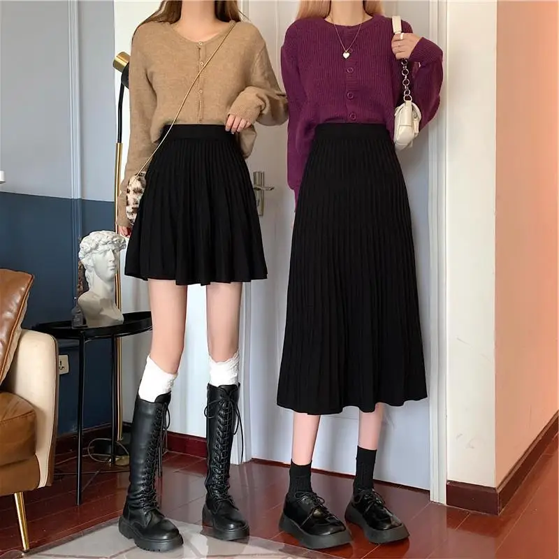 2023 Knitted Pleated Skirt Set Women's Autumn Winter - Image 8