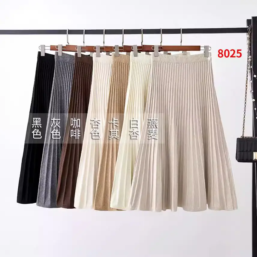 2023 Knitted Pleated Skirt Set Women's Autumn Winter - Image 9