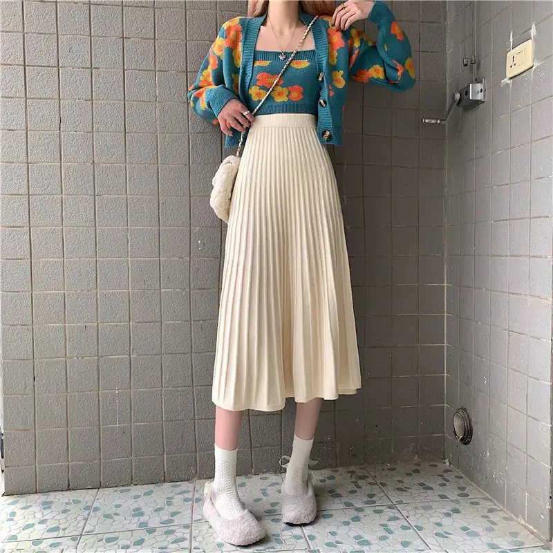 2023 Knitted Pleated Skirt Set Women's Autumn Winter — feature 12