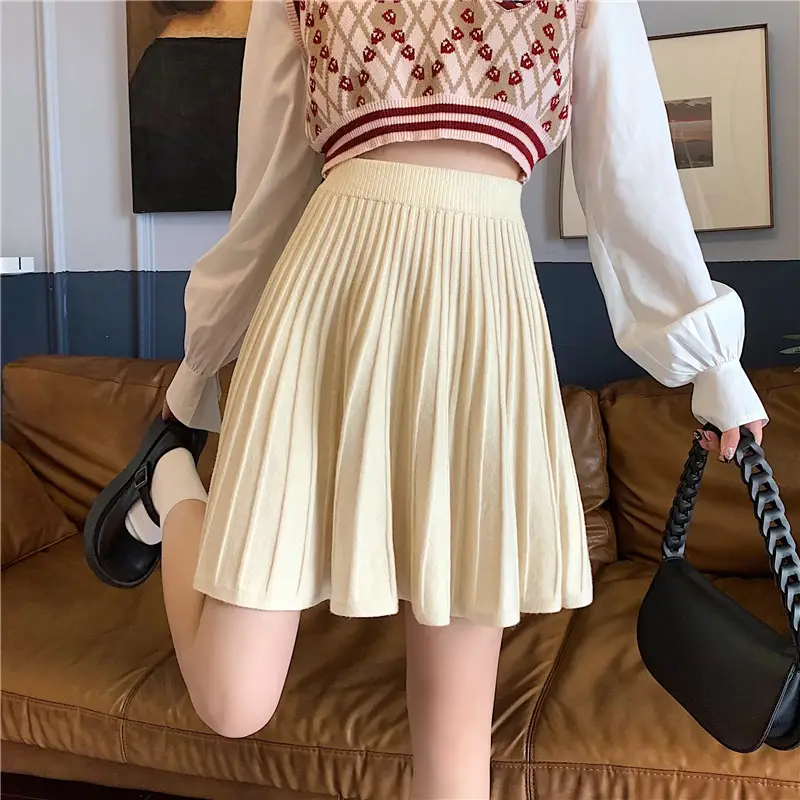 2023 Knitted Pleated Skirt Set Women's Autumn Winter — feature 13