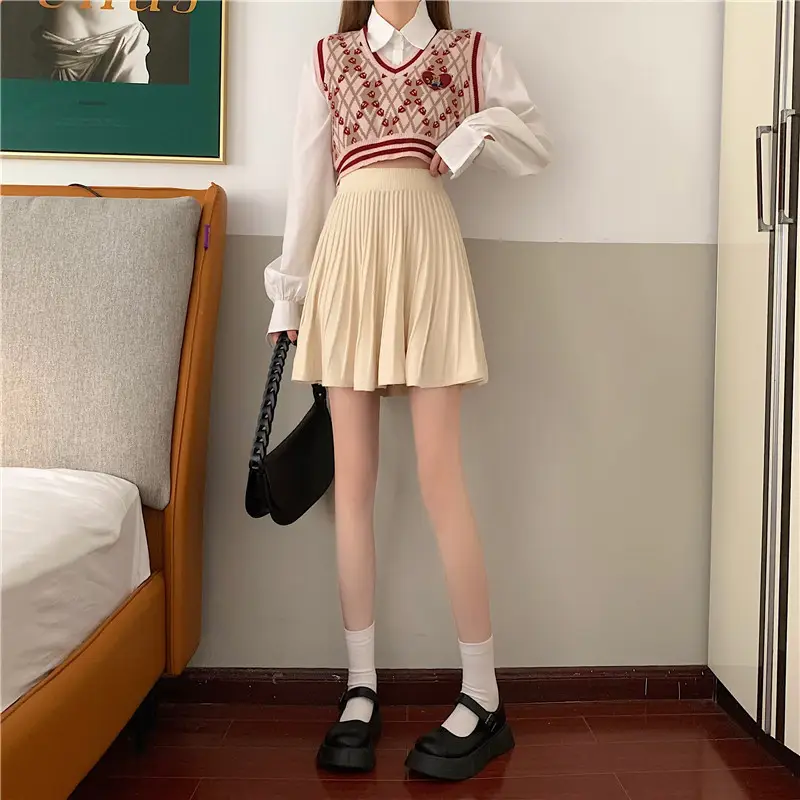 2023 Knitted Pleated Skirt Set Women's Autumn Winter — feature 15