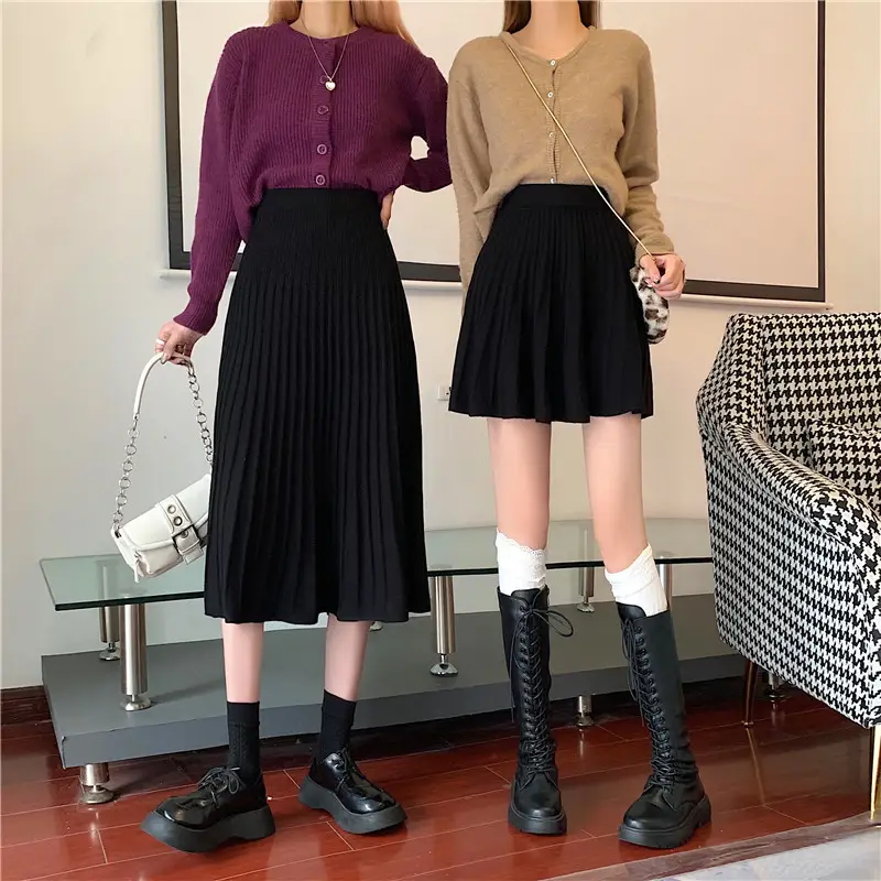 2023 Knitted Pleated Skirt Set Women's Autumn Winter — feature 19