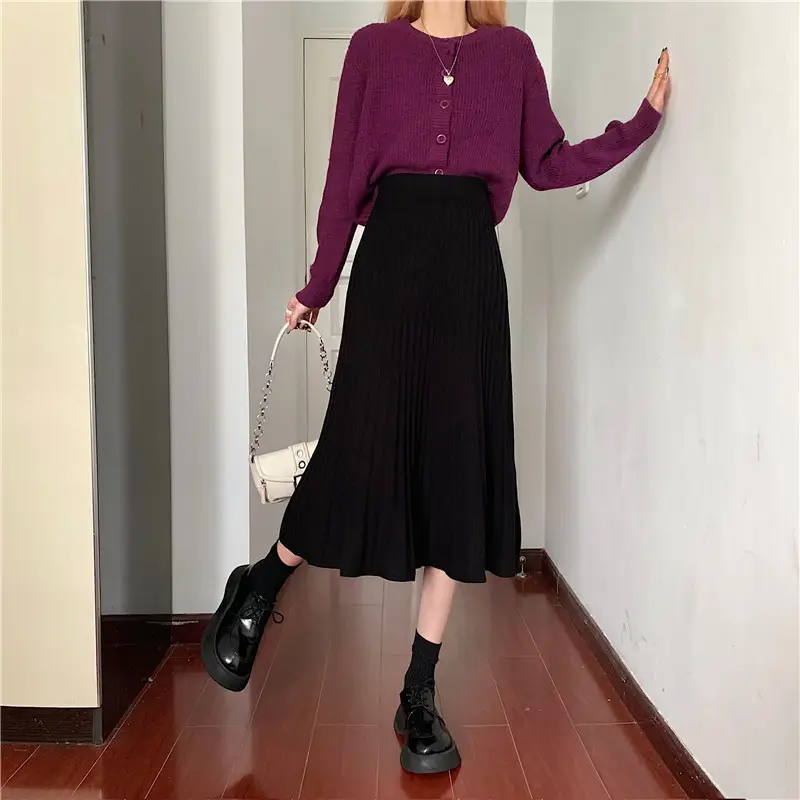 2023 Knitted Pleated Skirt Set Women's Autumn Winter — feature 22