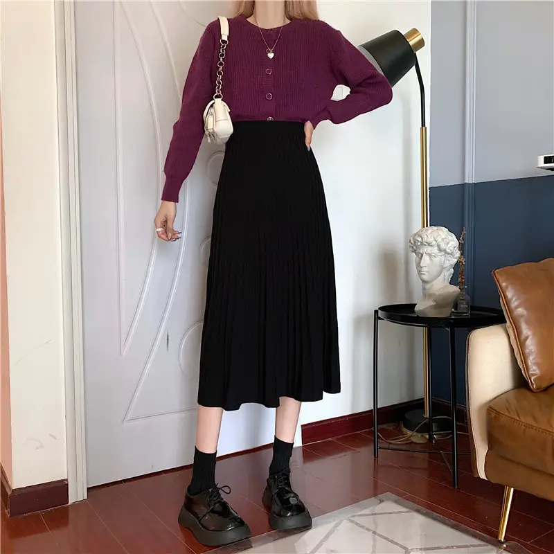 2023 Knitted Pleated Skirt Set Women's Autumn Winter — feature 24